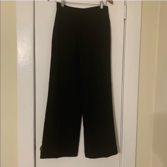 Ann Taylor Black Pinstripe Wide Leg Pants size 6 - Picture 1 of 7